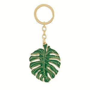 Monstera Leaf Enamel Keychain